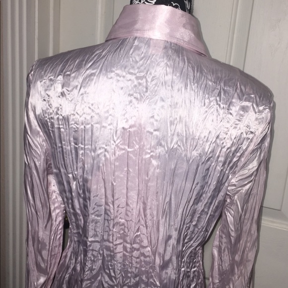 Moda International Pale Pink Crinkle Button Shirt - Picture 5 of 8